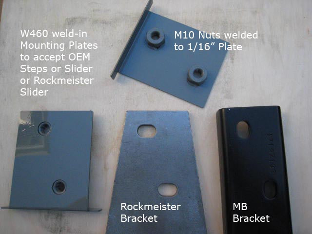 Rocker Panel Mounting Plates - Upgrade for the W460 and W461 Gwagen to mount rock slicers and offroad aluminum side steps rocker panel guards