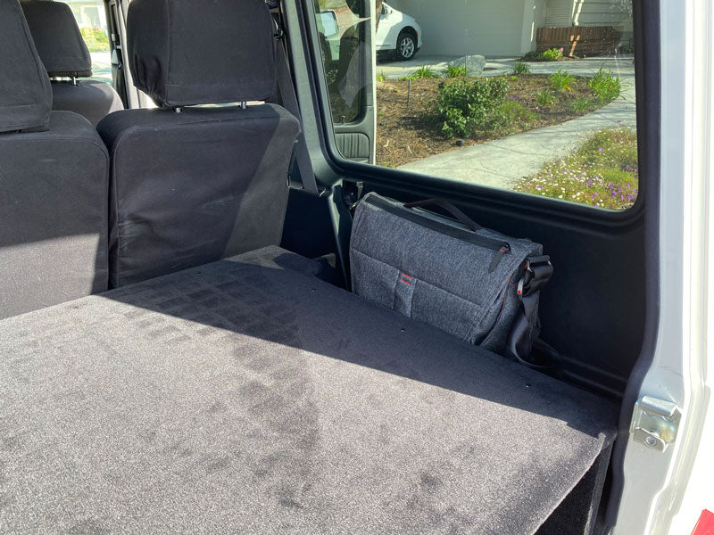 G-Class W463 rear cargo platform side storage along rear window above wheel well