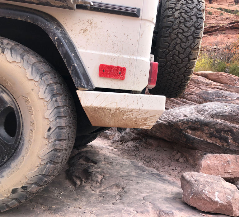 side view of Mercedes G-Calss all steel rear bumper