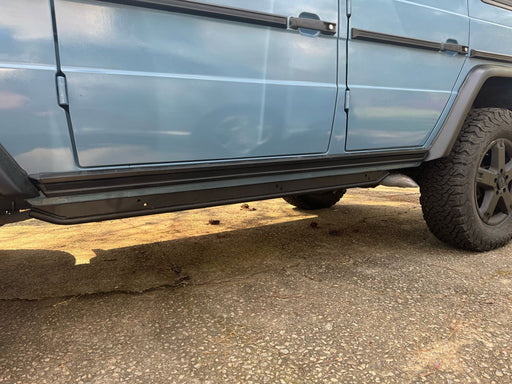 Gwagen LWB W463 Rockslider Driver Side Exhaust protruding