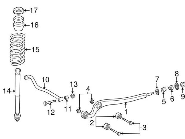 Parts-drawing-for--POLYURETHANE-RADIUS-ARM-COMPLETE-BUSHING-UPGRADEFRONT-_-REAR---G-WAGEN---W463