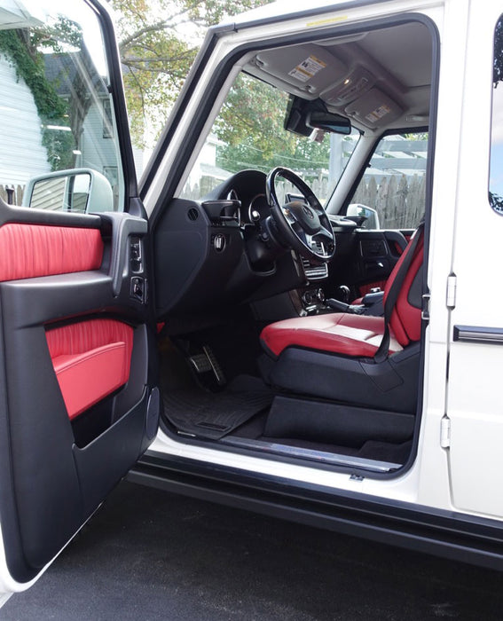 Mercedes G-Wagen rocker panel guard, G550 white 2015 red back interior