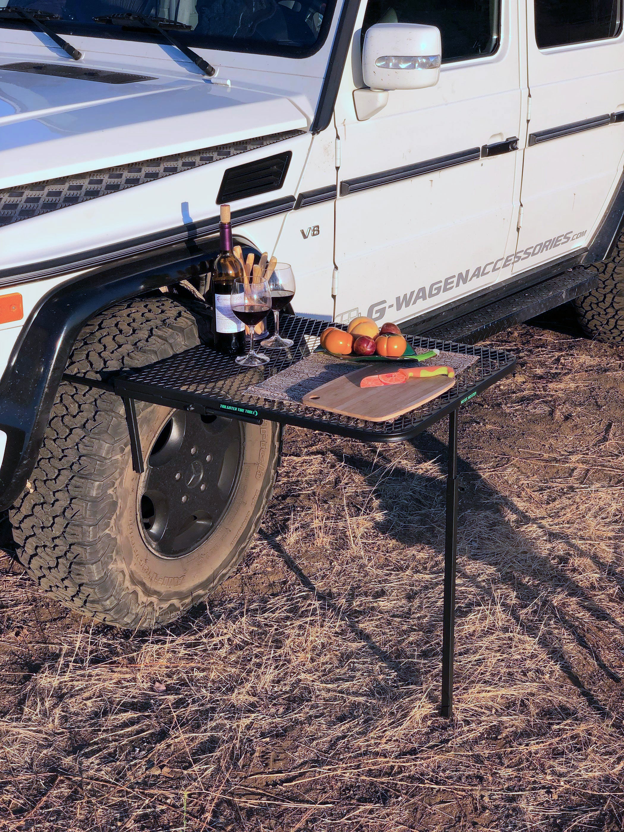 Folding Tire-Mount Table for Truck Jeep RV Travel Trailer Camping  Tailgating BBQ