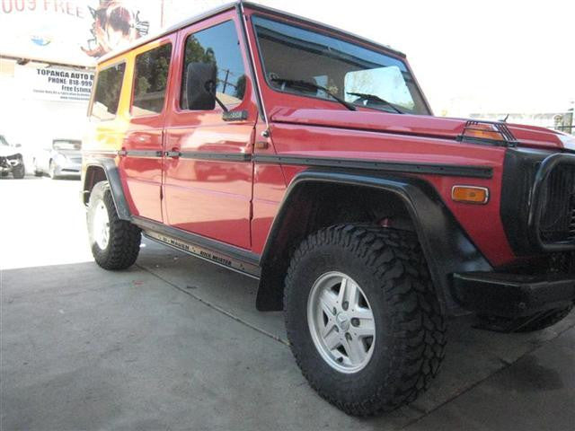 Rockmeister Rock Sliders on a 1985 280GE after Rocker Panel Upgrade