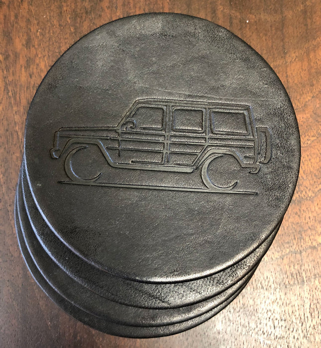 Gwagon leather coasters black home accessory gift