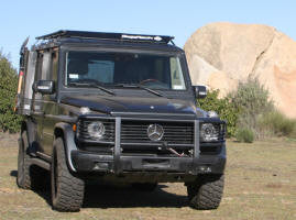 LWB Mercedes G-Wagen Flat Utility Roof Rack on Vehicle  VTS-7804