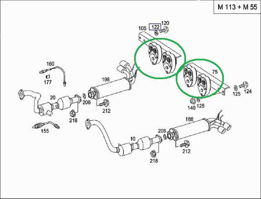 G-Wagen muffler support brackets